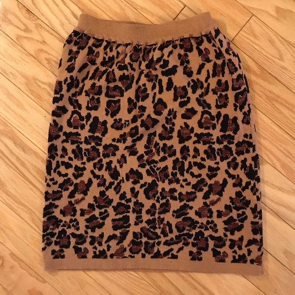 Animal Print Knit Skirt - Picture 1 of 7